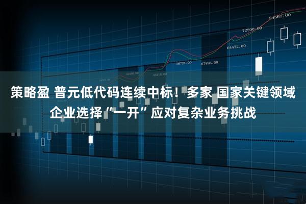 策略盈 普元低代码连续中标！多家 国家关键领域企业选择“一开”应对复杂业务挑战