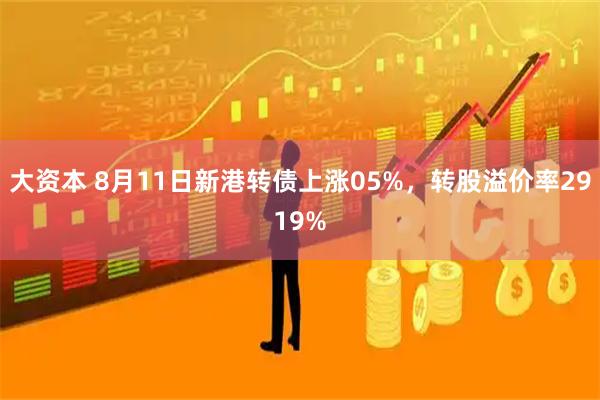 大资本 8月11日新港转债上涨05%，转股溢价率2919%